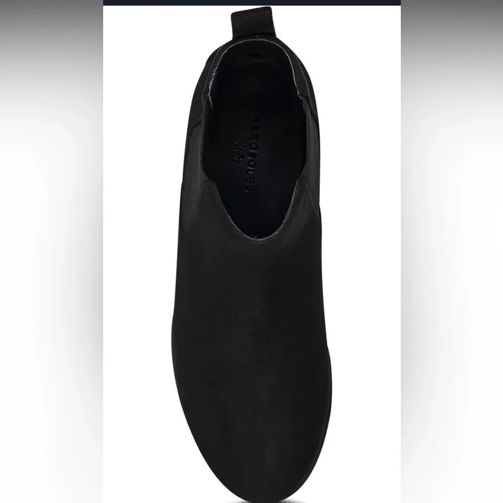 Aerosoles Steppy Ankle Boot‎ black faux suede Girls size 11 NWT in box